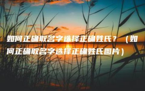 如何正确取名字选择正确姓氏？（如何正确取名字选择正确姓氏图片）