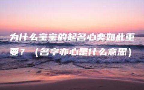 为什么宝宝的起名心奕如此重要？（名字亦心是什么意思）