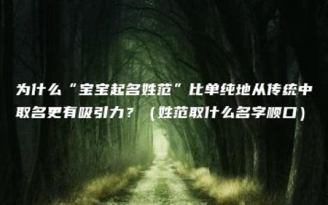 为什么“宝宝起名姓范”比单纯地从传统中取名更有吸引力？（姓范取什么名字顺口）