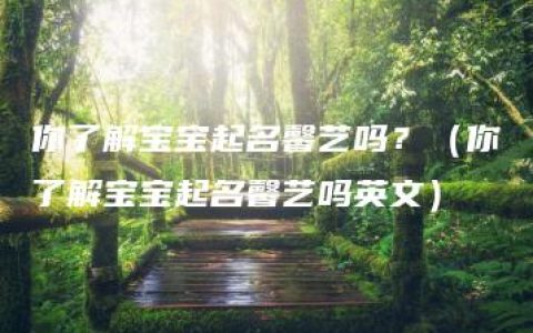 你了解宝宝起名馨艺吗？（你了解宝宝起名馨艺吗英文）