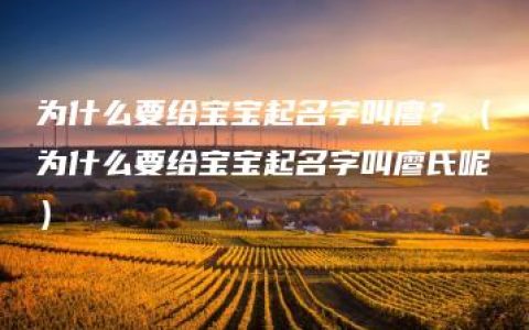 为什么要给宝宝起名字叫廖？（为什么要给宝宝起名字叫廖氏呢）