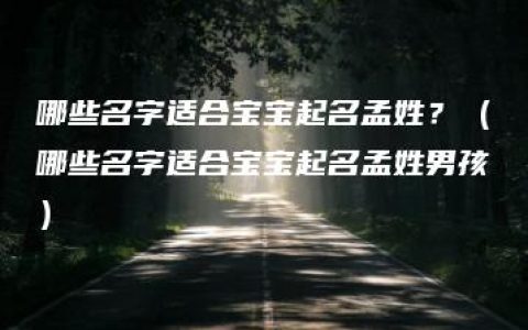 哪些名字适合宝宝起名孟姓？（哪些名字适合宝宝起名孟姓男孩）