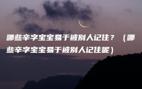 哪些辛字宝宝易于被别人记住？（哪些辛字宝宝易于被别人记住呢）