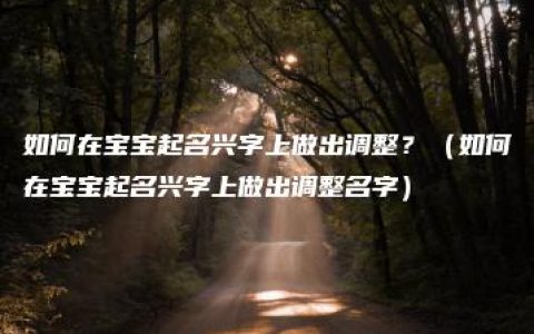 如何在宝宝起名兴字上做出调整？（如何在宝宝起名兴字上做出调整名字）