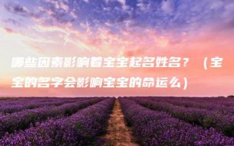 哪些因素影响着宝宝起名姓名？（宝宝的名字会影响宝宝的命运么）