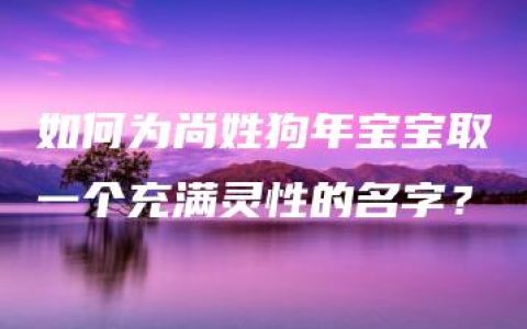 如何为尚姓狗年宝宝取一个充满灵性的名字？