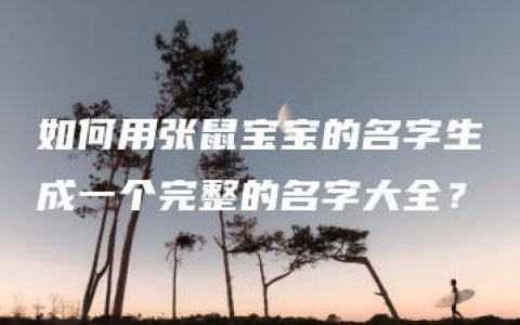 如何用张鼠宝宝的名字生成一个完整的名字大全？