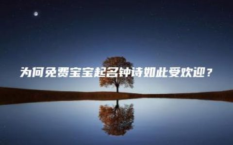 为何免费宝宝起名钟诗如此受欢迎？