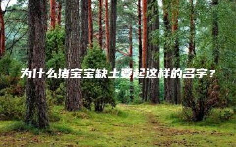 为什么猪宝宝缺土要起这样的名字？