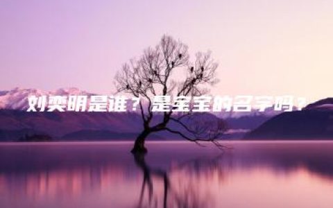 刘奕明是谁？是宝宝的名字吗？