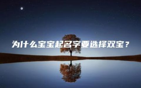 为什么宝宝起名字要选择双宝？