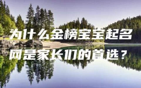 为什么金榜宝宝起名网是家长们的首选？