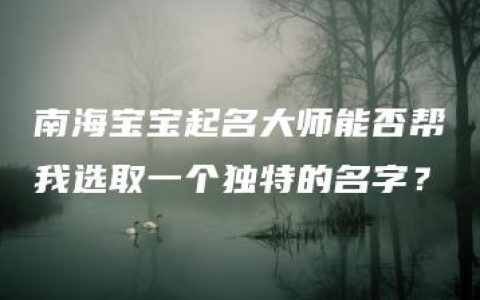 南海宝宝起名大师能否帮我选取一个独特的名字？