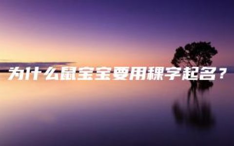 为什么鼠宝宝要用稞字起名？