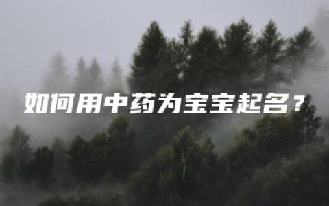 如何用中药为宝宝起名？