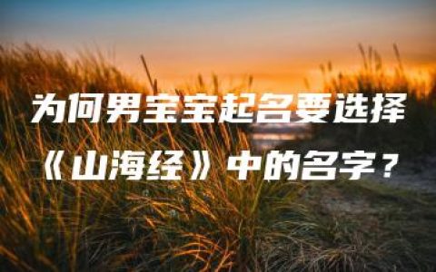 为何男宝宝起名要选择《山海经》中的名字？