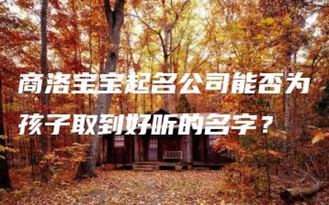 商洛宝宝起名公司能否为孩子取到好听的名字？