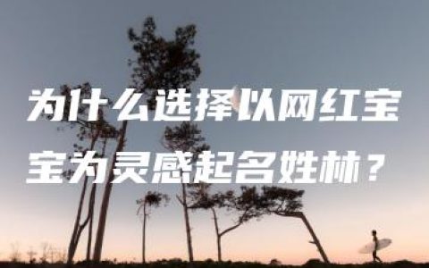 为什么选择以网红宝宝为灵感起名姓林？