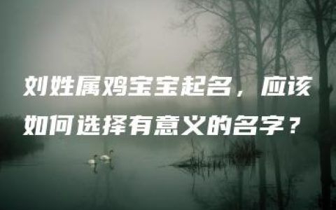 刘姓属鸡宝宝起名，应该如何选择有意义的名字？