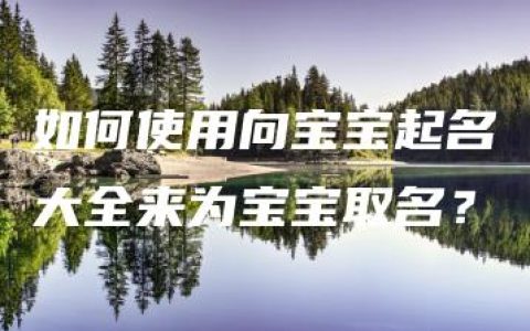 如何使用向宝宝起名大全来为宝宝取名？