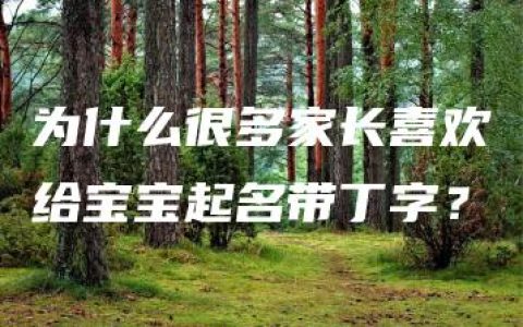 为什么很多家长喜欢给宝宝起名带丁字？