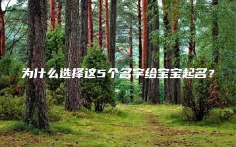 为什么选择这5个名字给宝宝起名？