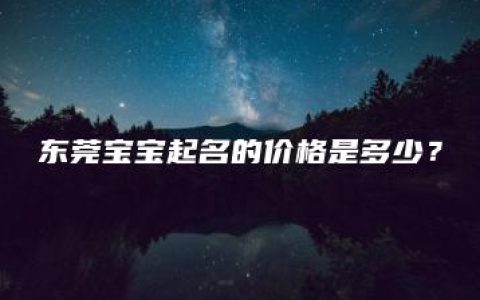 东莞宝宝起名的价格是多少？