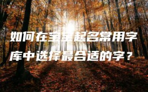 如何在宝宝起名常用字库中选择最合适的字？