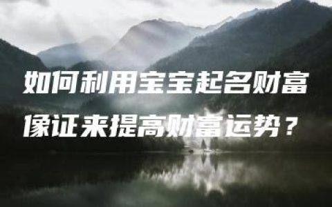 如何利用宝宝起名财富像证来提高财富运势？