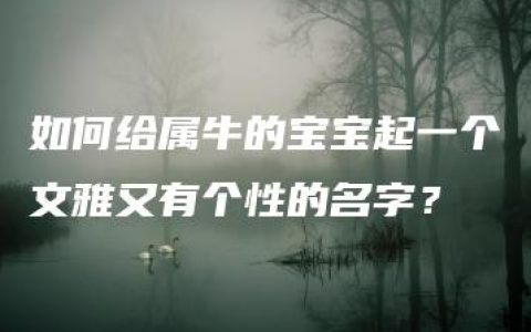 如何给属牛的宝宝起一个文雅又有个性的名字？