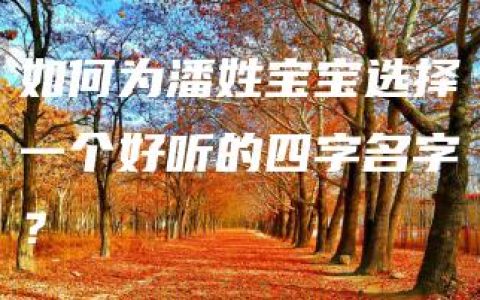 如何为潘姓宝宝选择一个好听的四字名字？