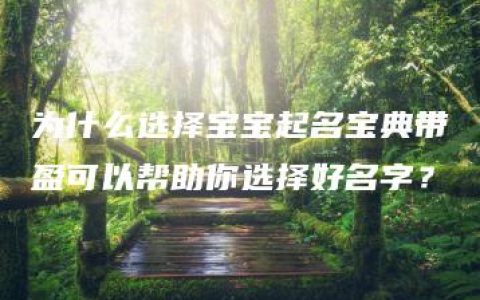 为什么选择宝宝起名宝典带盈可以帮助你选择好名字？