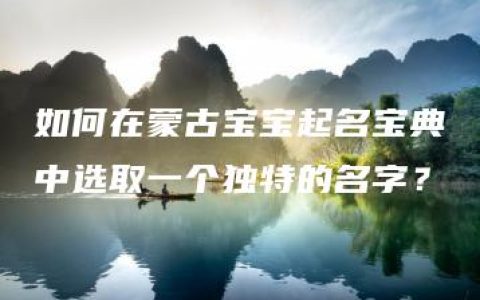 如何在蒙古宝宝起名宝典中选取一个独特的名字？