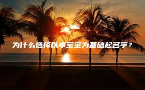 为什么选择以卓宝宝为基础起名字？