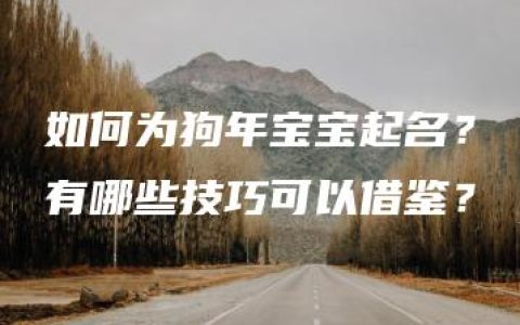 如何为狗年宝宝起名？有哪些技巧可以借鉴？