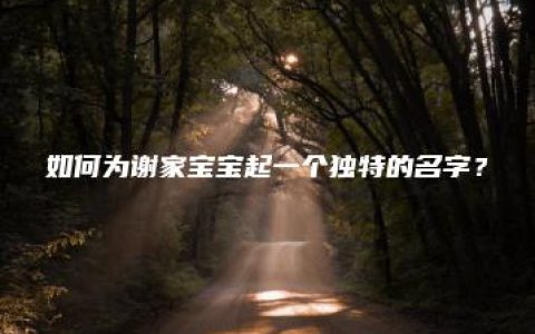 如何为谢家宝宝起一个独特的名字？