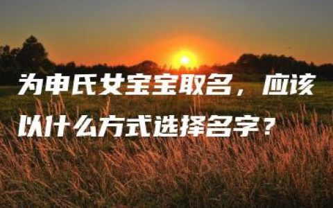 为申氏女宝宝取名，应该以什么方式选择名字？