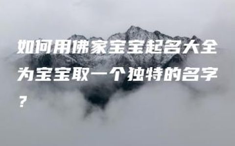 如何用佛家宝宝起名大全为宝宝取一个独特的名字？