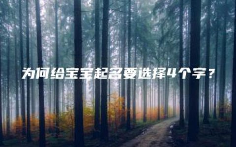 为何给宝宝起名要选择4个字？