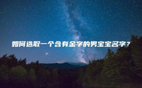 如何选取一个含有金字的男宝宝名字？