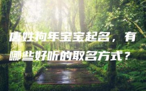 唐姓狗年宝宝起名，有哪些好听的取名方式？