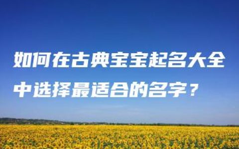 如何在古典宝宝起名大全中选择最适合的名字？