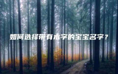 如何选择带有木字的宝宝名字？