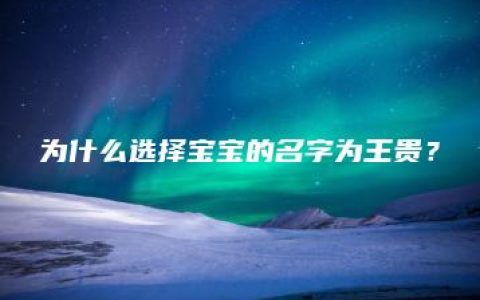 为什么选择宝宝的名字为王贵？