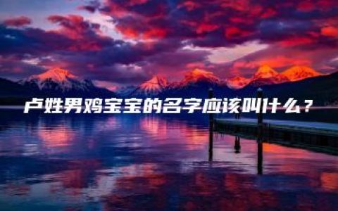 卢姓男鸡宝宝的名字应该叫什么？