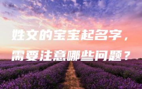 姓文的宝宝起名字，需要注意哪些问题？