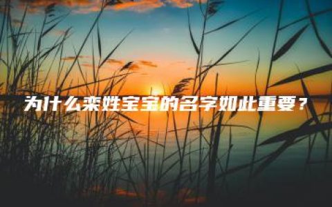 为什么栾姓宝宝的名字如此重要？