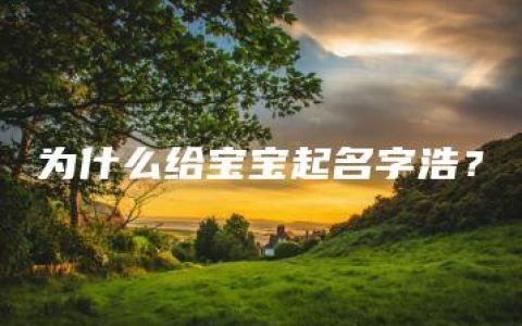 为什么给宝宝起名字浩？