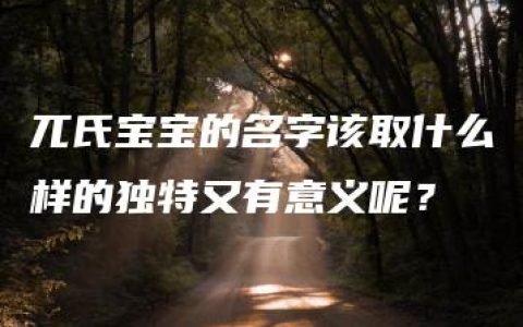 兀氏宝宝的名字该取什么样的独特又有意义呢？