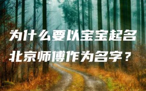 为什么要以宝宝起名北京师傅作为名字？